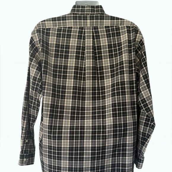 Ralph Lauren Vintage Plaid Long Sleeve Button Down Shirt. Black and Beige Size-M - Picture 6 of 16